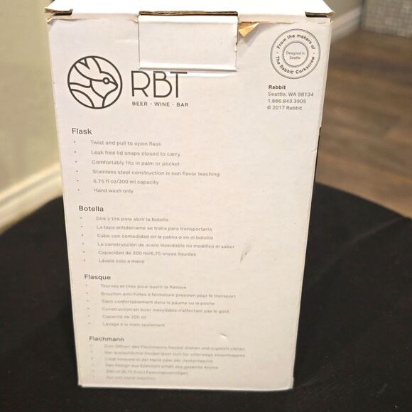RBT Stainless Steel Contemporary Flask- Matte Black - Picture 7 of 7